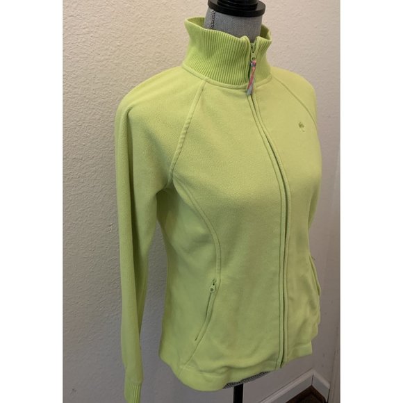 Lilly Pulitzer lime green fleece jacket coat small Warm Full Zip Excellent RARE - Picture 4 of 9